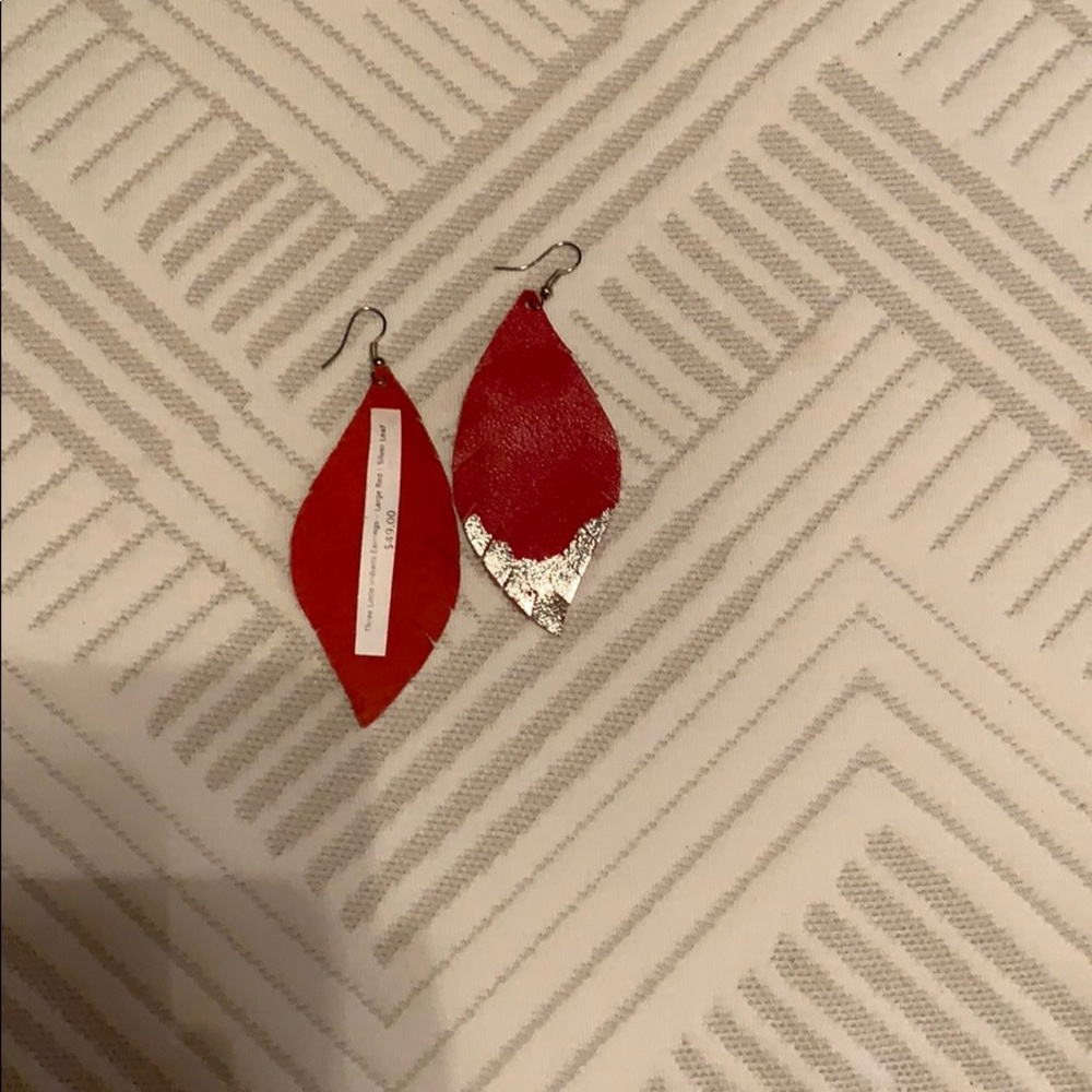 red feather earrings